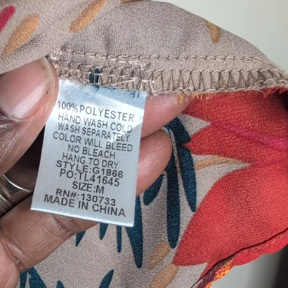 Umgee babydoll Boho Floral Style Tunic Mini Dress size M - Picture 8 of 10